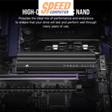 เอสเอสดี CORSAIR SSD MP600 ELITE WITH HEATSINK 1TB : CSSD-F1000GBMP600EHS READ7000 WRITE6500/5Y - SpeedCom