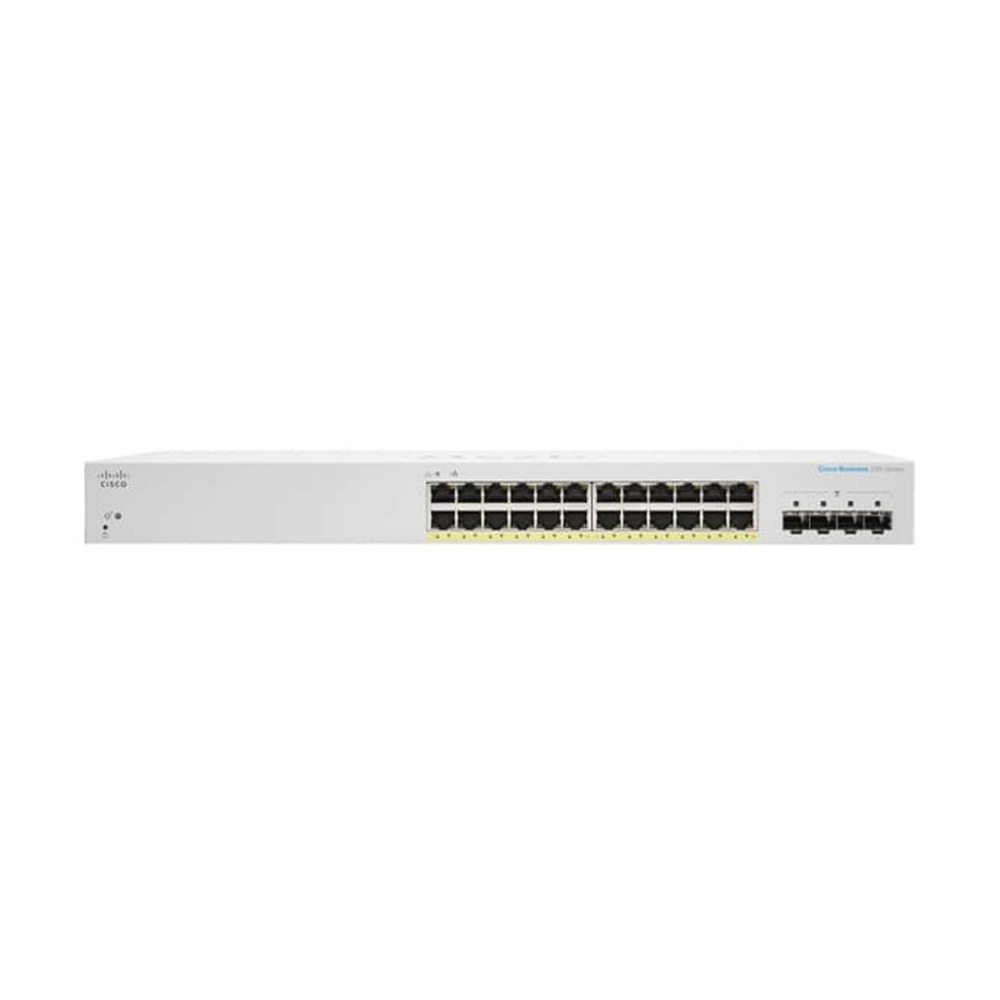 สวิตช์ฮับ Cisco CBS220-24P-4X-EU Smart 24-Port Gigabit PoE+ 10G SFP+ - SpeedCom