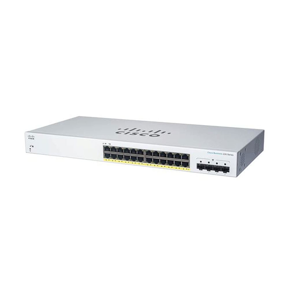 สวิตช์ฮับ Cisco CBS220-24P-4X-EU Smart 24-Port Gigabit PoE+ 10G SFP+ - SpeedCom