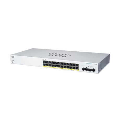 สวิตช์ฮับ Cisco CBS220-24P-4X-EU Smart 24-Port Gigabit PoE+ 10G SFP+ - SpeedCom