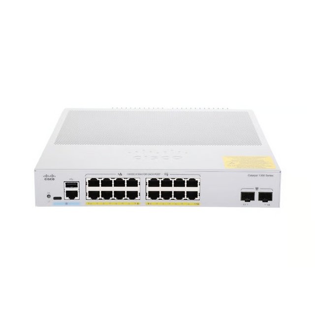สวิตช์ฮับ Cisco Catalyst 1300 C1300-16P-2G 16-Port Gigabit PoE+ - SpeedCom