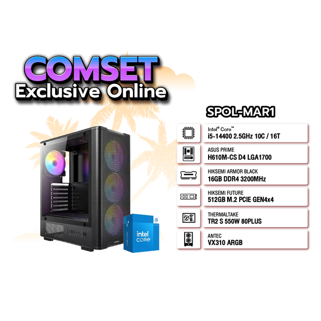 คอมประกอบ Set SPOL-MAR1-I5-14400-16GB-512GB-BK