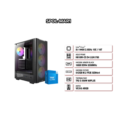 คอมประกอบ Set SPOL-MAR1-I5-14400-16GB-512GB-BK