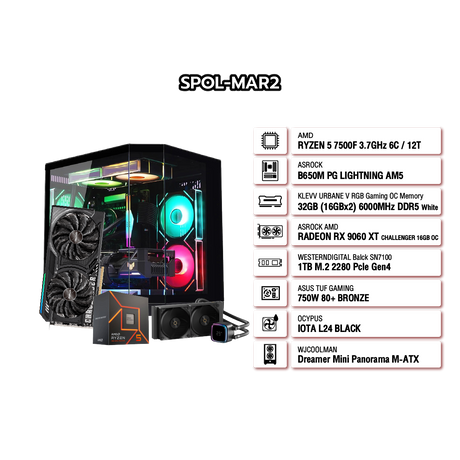 คอมประกอบ Set SPOL-MAR2-R5-7500F-32GB-1TB-5060-BK