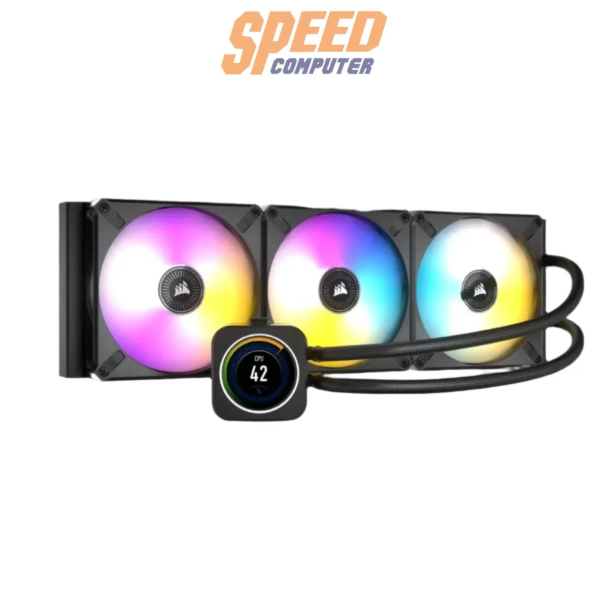 ชุดระบายความร้อน Corsair iCUE H100i Elite LCD Display Liquid CPU Cooler - SpeedCom