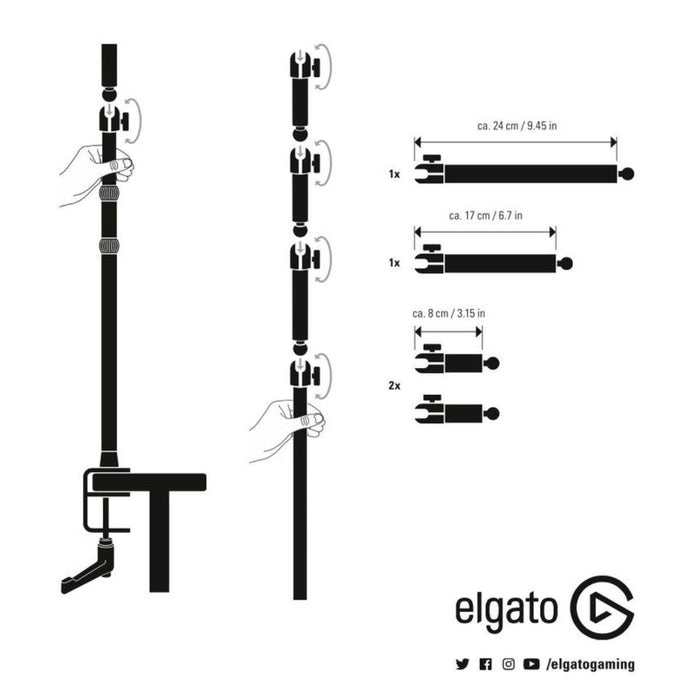 ขาตั้ง Elgato 10AAC9901 Multi Mount Flex Arm สีดำSpeedCom