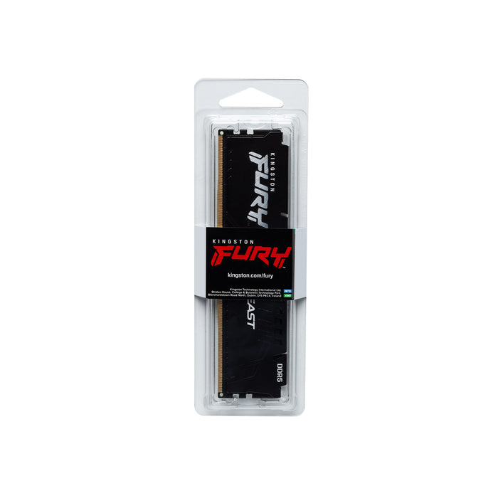 หน่วยความจำ แรม พีซี Kingston FURY BEAST 16GB(16GBX1) DDR5 BUS5200MHz KF552C40BB-16 สีดำ