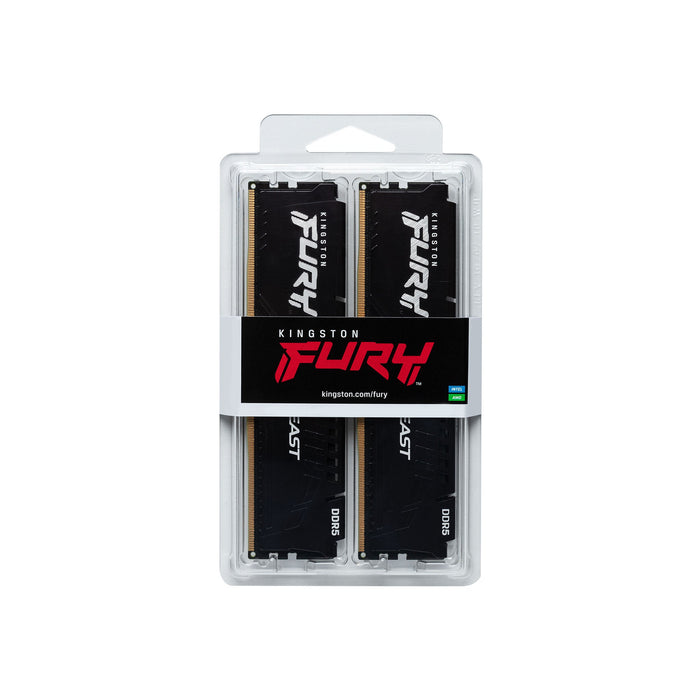 หน่วยความจำ แรม พีซี Kingston FURY BEAST 32GB(16GBX2) DDR5 BUS5600MHz KF556C40BBK2-32 สีดำ
