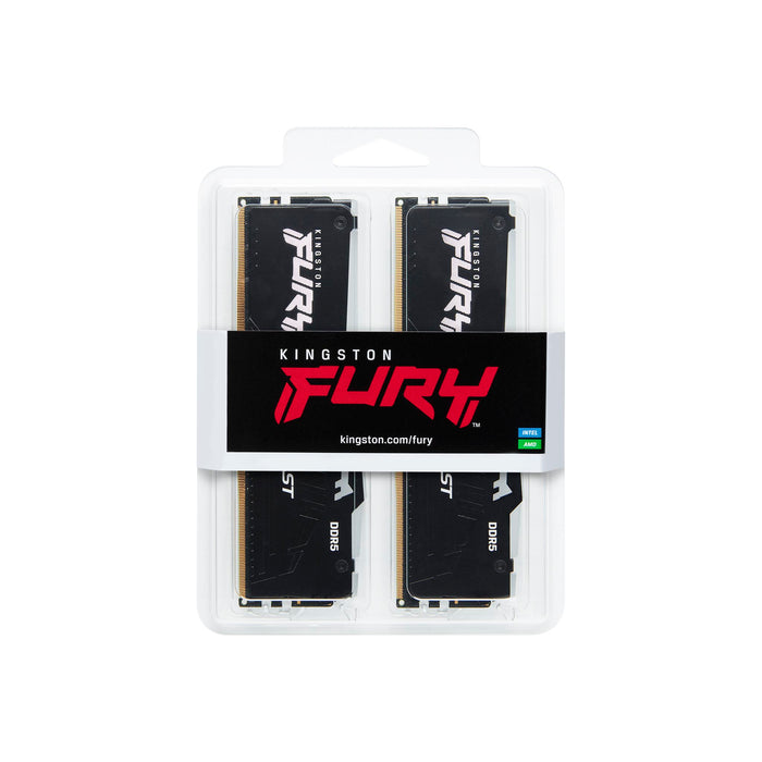 หน่วยความจำ แรม พีซี Kingston FURY BEAST RGB 16GB(8GBX2) DDR5 BUS6000MHz KF560C40BBAK2-16 สีดำ