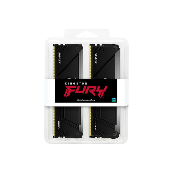 หน่วยความจำ แรม พีซี Kingston FURY BEAST RGB 16GB(8GBX2) DDR4 BUS3600MHz KF436C17BBAK2/16 สีดำ