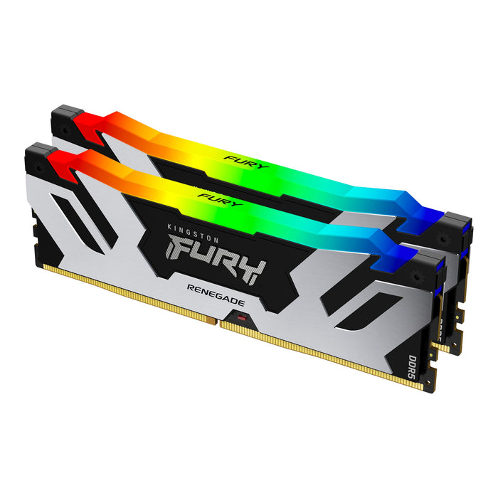 Memory RAM PC Kingston FURY RENEGADE RGB 32GB(16GBX2) DDR5 BUS7200MHz KF572C38RSAK2-32 Silver