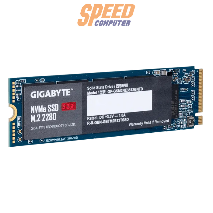 เอสเอสดี Gigabyte 512GB PCIe Gen 3x4/NVMe M.2 2280 GP-GSM2NE3512GNTD - SpeedCom