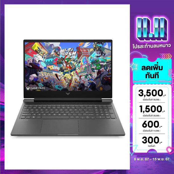 โน๊ตบุ๊ค HP Victus 16-r1129TX (9Y8G9PA) i7 Gen14 สีเงิน (Mica Silver)