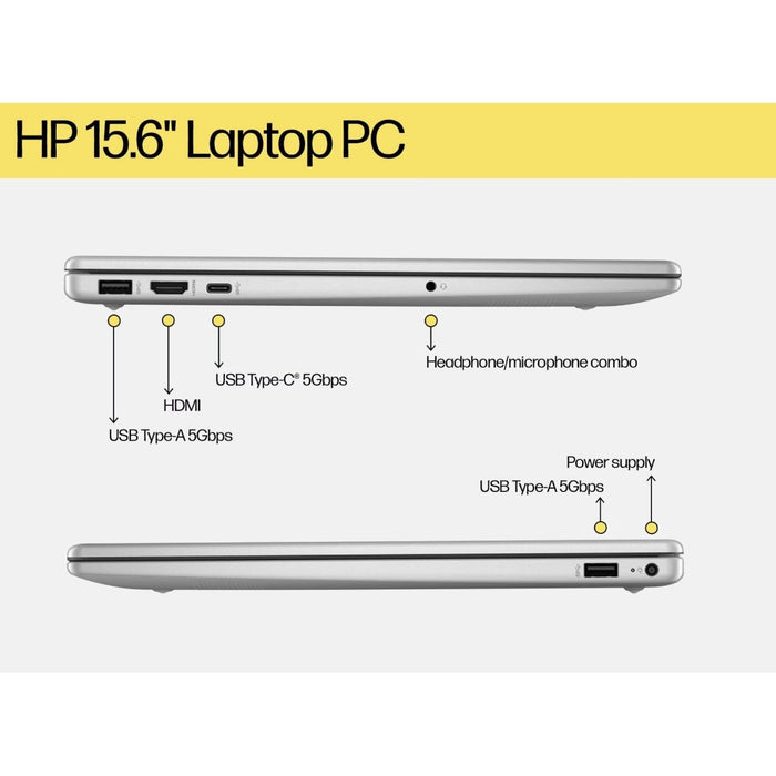 โน๊ตบุ๊ค HP 15-FD1106TU (A19CKPA) Core 7 สีเงิน (Natural Silver)