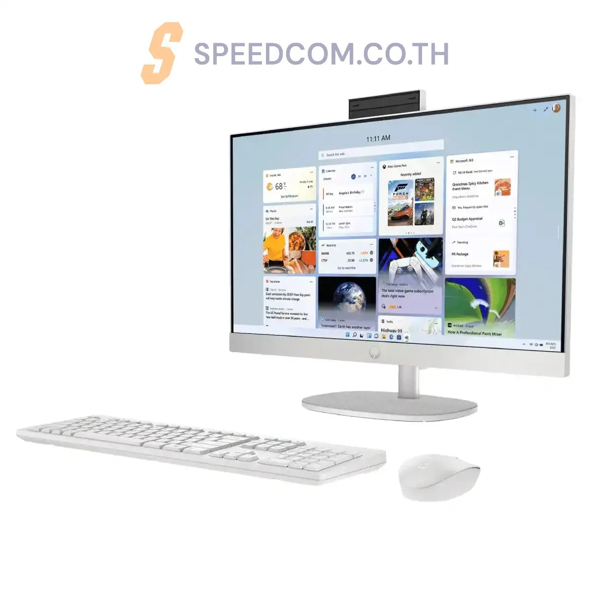 ออลอินวัน HP 27-CR2003D Ultra 7 สีขาว (Shell White) - SpeedCom