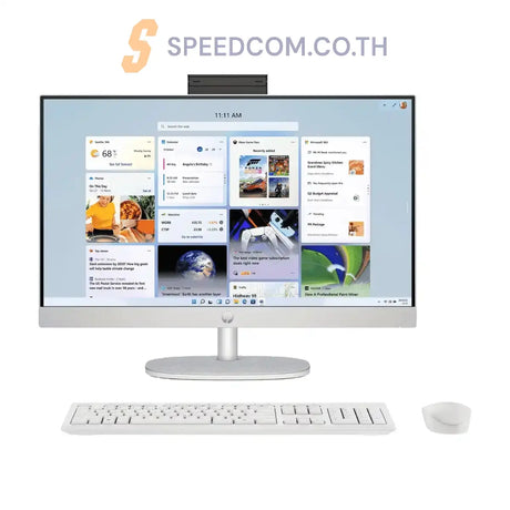 ออลอินวัน HP All In One 24-cr0160d Ryzen 5 สีขาว (Shell white) - SpeedCom