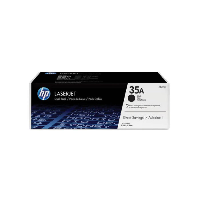 ผงหมึกพิมพ์เลเซอร์ HP 35A Original LaserJet Toner Cartridge 2-Pack Black สีดำ (CB435AD)