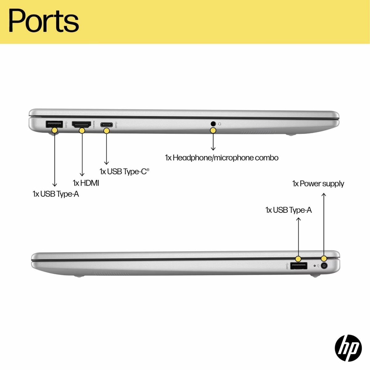 โน๊ตบุ๊ค HP Laptop 15 fd2040TU Ultra 7 AI Boost สีเงิน