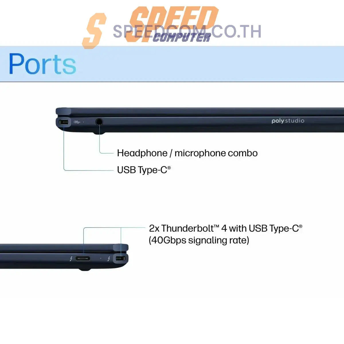 โน๊ตบุ๊ค HP OmniBook Ultra Flip 14 - fh0055TU (B17B2PA) Ultra5 สีฟ้า (Atmospheric Blue) - SpeedCom