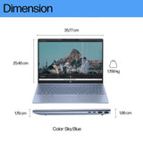 โน๊ตบุ๊ค HP Pavilion 16 AG0029AU Ryzen 7 สีฟ้า (Sky Blue)
