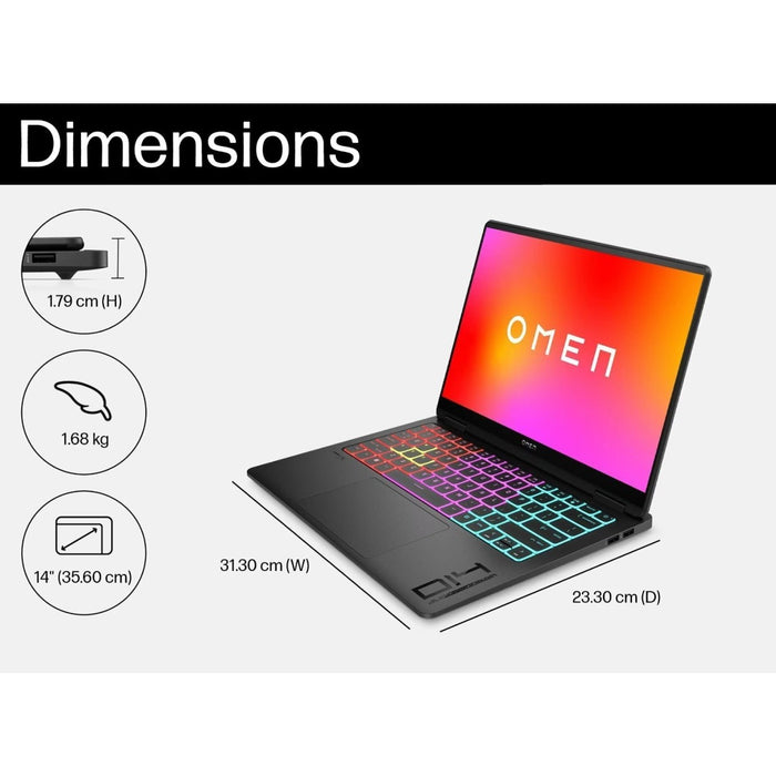 Notebook HP OMEN TRANSCEND 14-FB0080TX(9W2M3PA) Ultra 9 Shadow Black