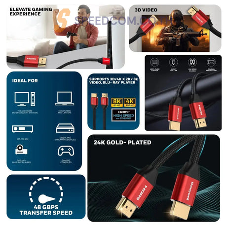 สายต่อจอคอมพิวเตอร์ Honeywell HDMI 2.1 with Ethernet Compliant