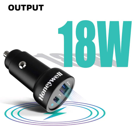 หัวชาร์จบนรถยนต์ Honeywell Micro CLA 18W PD Smart Car Charger สีดำ