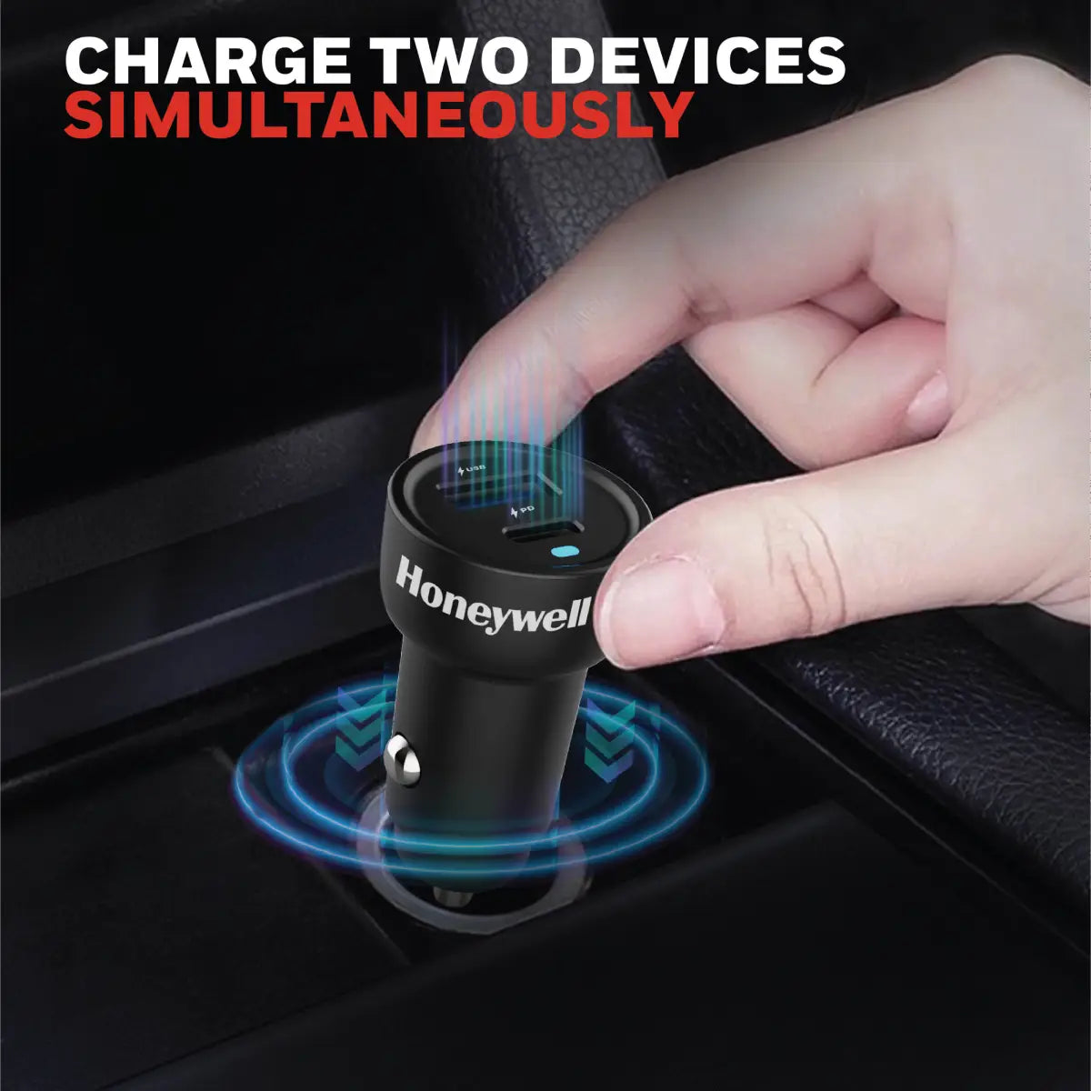 หัวชาร์จบนรถยนต์ Honeywell Micro CLA 38W PD Smart Car Charger สีดำ