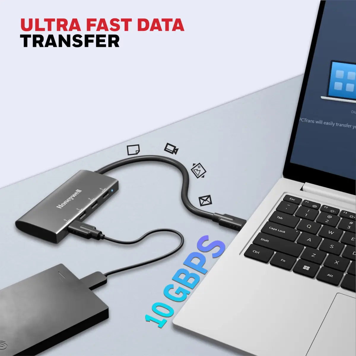 ยูเอสบีฮับ Honeywell Momentum Type C to 4 Port Type C Hub