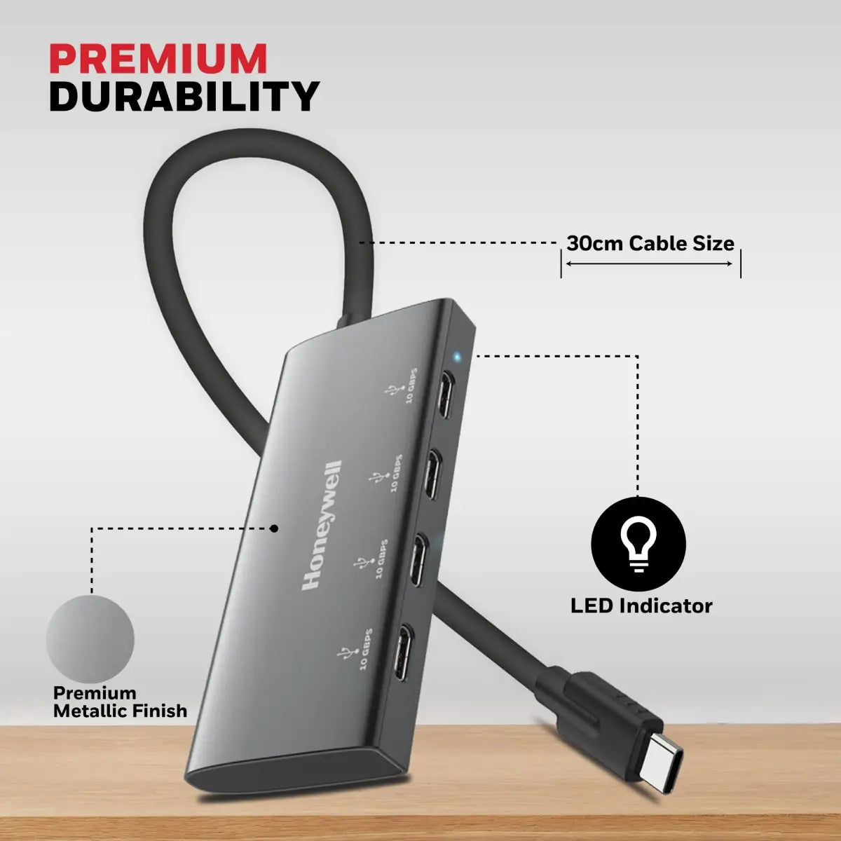 ยูเอสบีฮับ Honeywell Momentum Type C to 4 Port Type C Hub