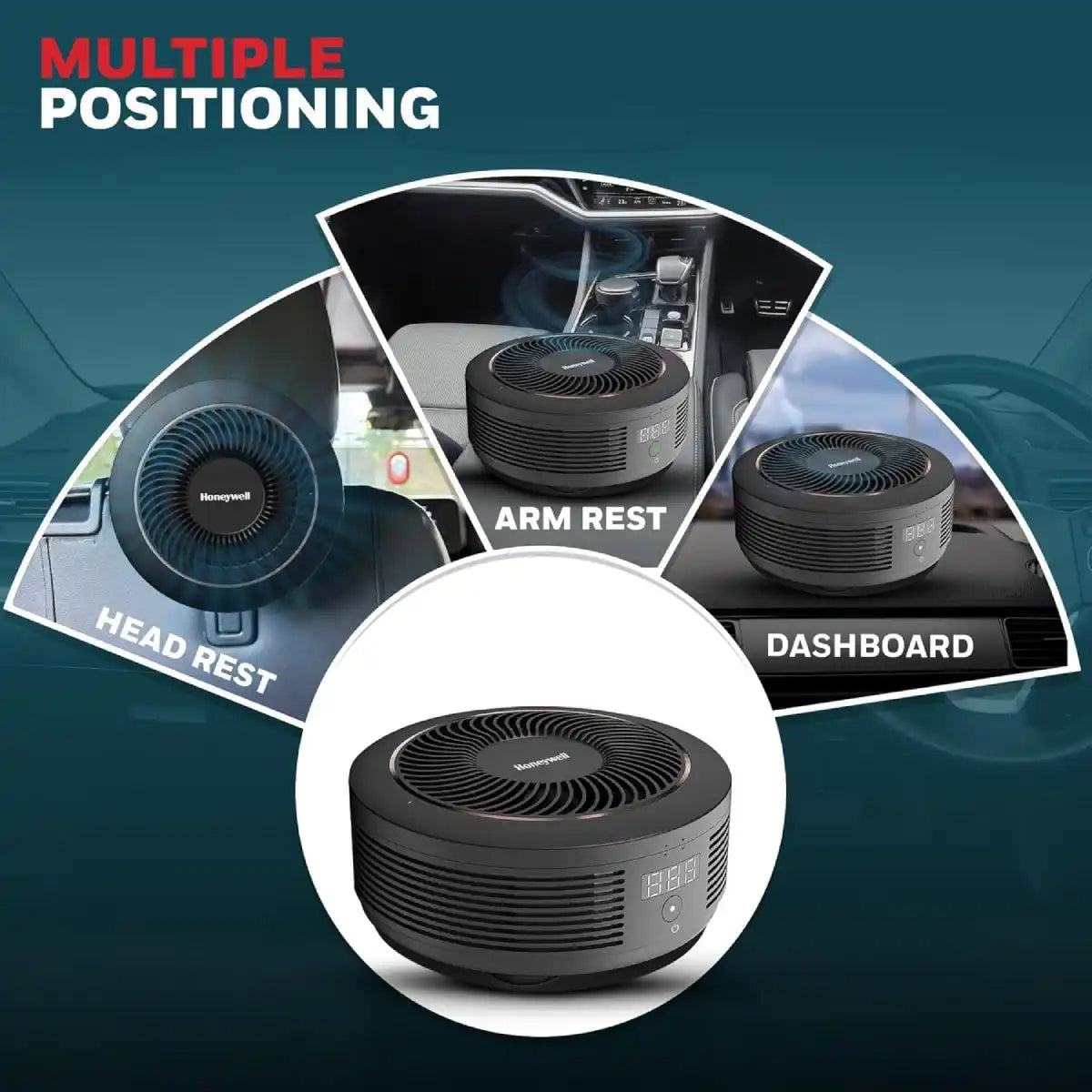 เครื่องฟอกอากาศในรถยนต์ Honeywell Move Pure 4 Car Air Purifier สีดำ