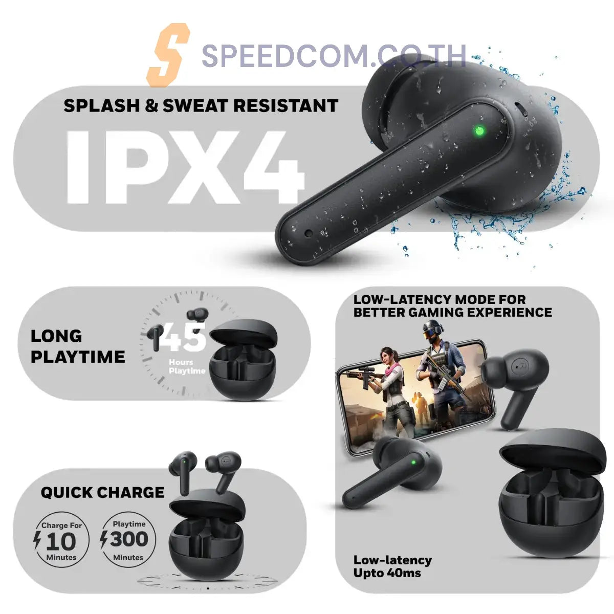 หูฟังอินเอียร์ไร้สาย Honeywell Moxie V1400 Truly Wireless Earbuds