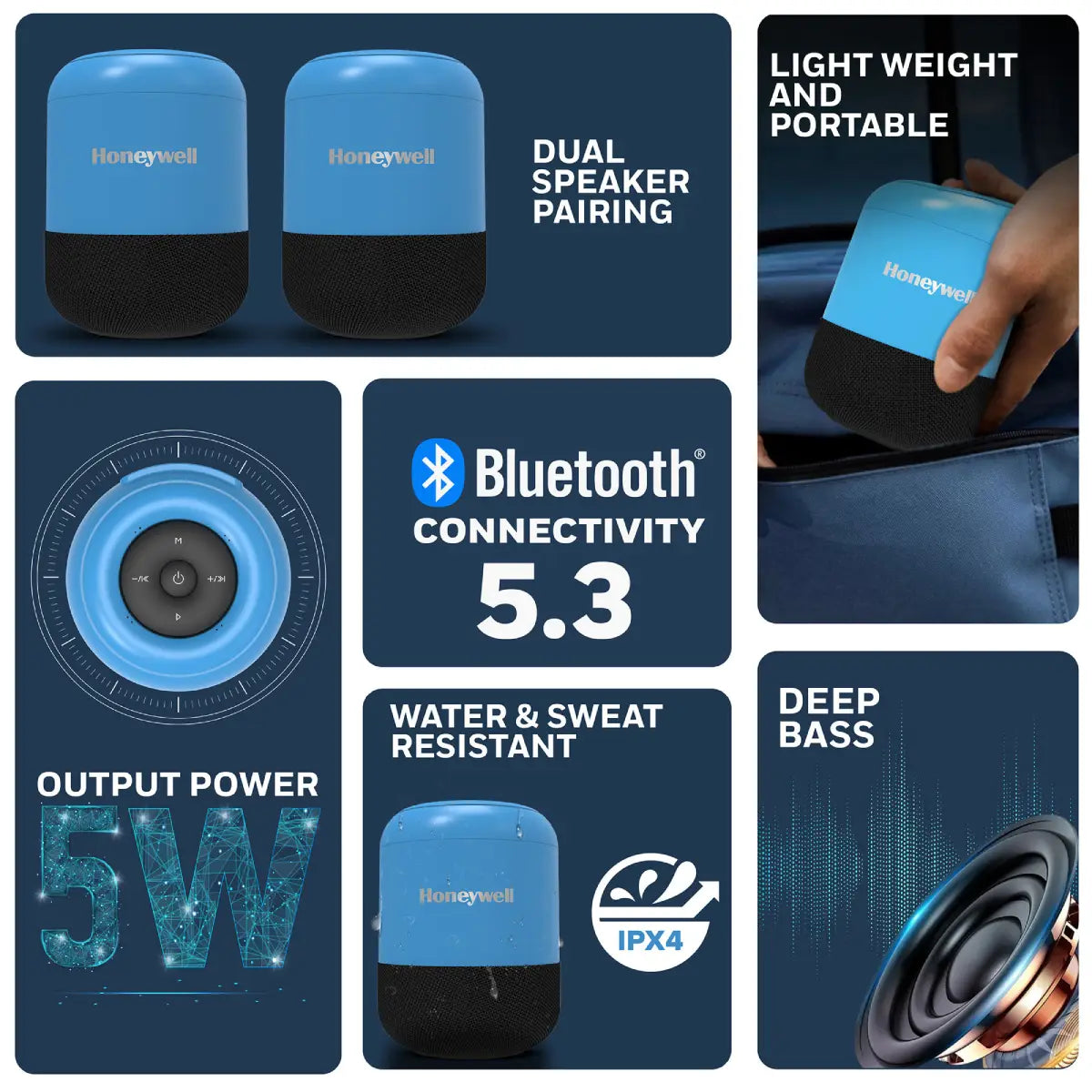 ลำโพงไร้สาย Honeywell Moxie V200 Bluetooth Speaker