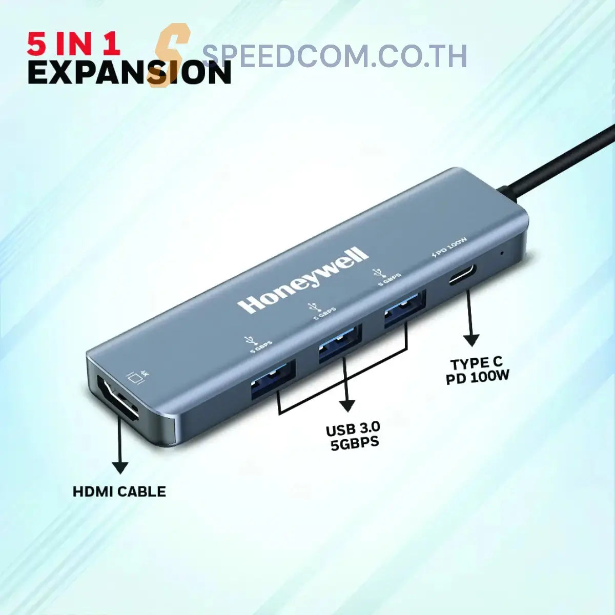 ยูเอสบีฮับ Honeywell Type C Docking Station 5 in 1