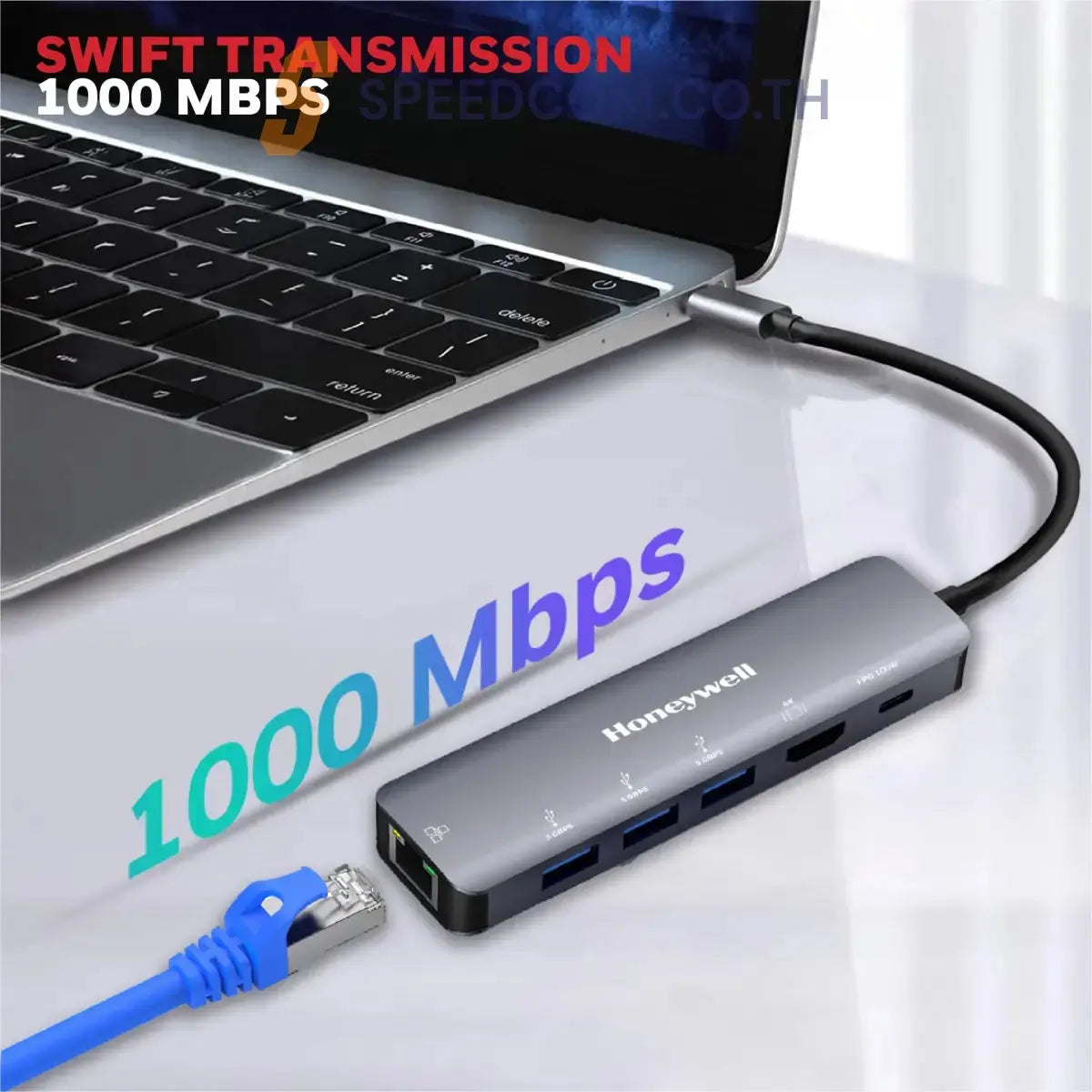 ยูเอสบีฮับ Honeywell Type C Docking Station 6 in 1