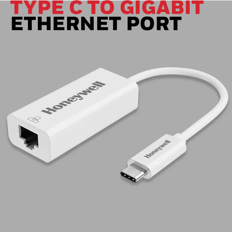 อุปกรณ์แปลงสัญญาณ Honeywell Type C to Gigabit Ethernet Adapter สีขาว