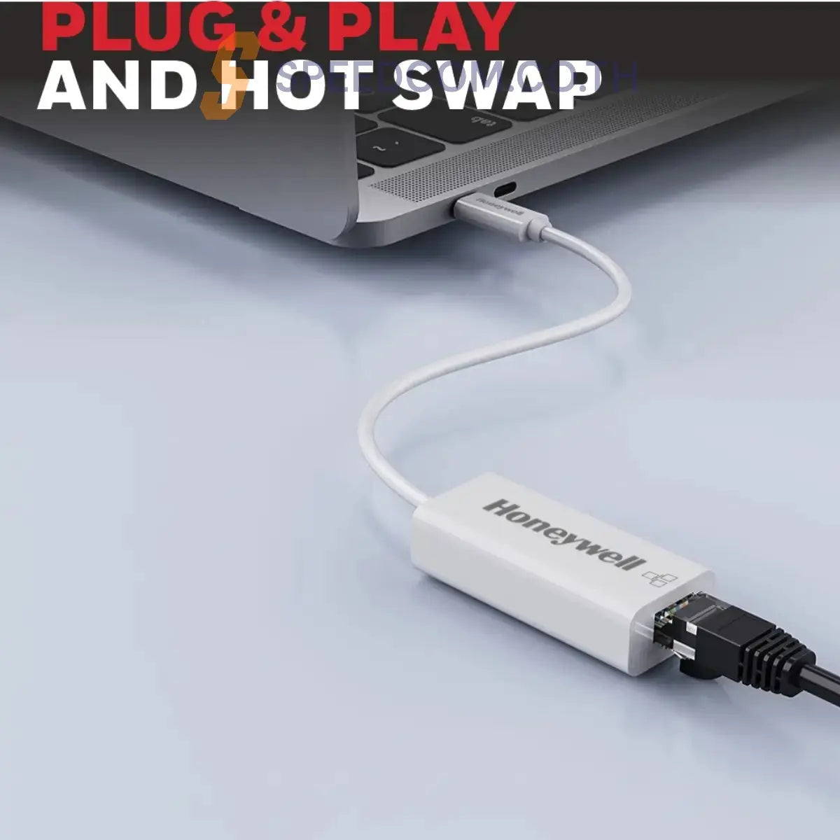 อุปกรณ์แปลงสัญญาณ Honeywell Type C to Gigabit Ethernet Adapter สีขาว