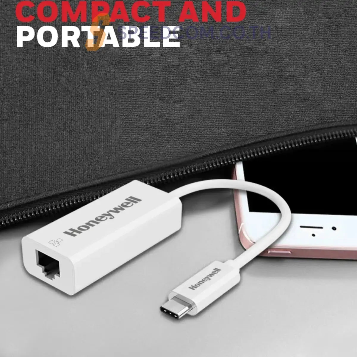 อุปกรณ์แปลงสัญญาณ Honeywell Type C to Gigabit Ethernet Adapter สีขาว