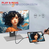 สายต่อจอคอมพิวเตอร์ Honeywell Type C to HDMI Cable สีแดง