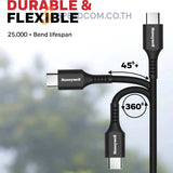 สายชาร์จ Honeywell Type C to Type C cable 1.8mtr สีดำ
