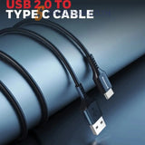 สายชาร์จ Honeywell USB 2.0 to Type C cable 1.8Mtr สีดำ