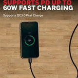 สายชาร์จ Honeywell USB 2.0 to Type C cable 1.8Mtr สีดำ