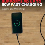 สายชาร์จ Honeywell USB 2.0 to Type C cable 1.8Mtr สีดำ