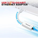 อุปกรณ์แปลงสัญญาณ Honeywell USB 3.1 to Gigabit Ethernet Adapter สีขาว