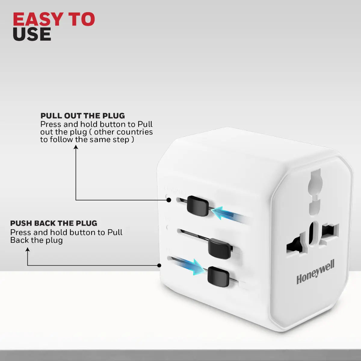 ปลั๊กพกพา Honeywell Universal World Travel Adapter 38W - SpeedCom