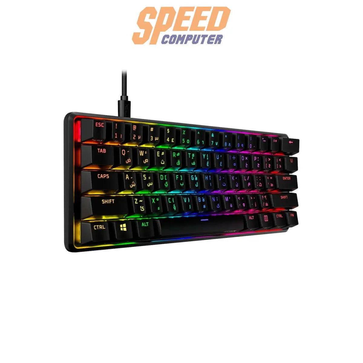 คีย์บอร์ด HyperX Alloy Origins 60 Aqua 56R61AA - ABA สีดำ - SpeedCom