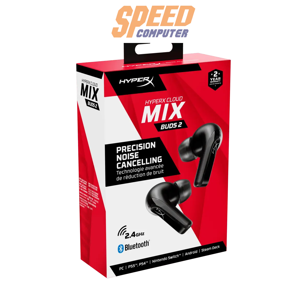หูฟังไร้สาย HyperX Cloud Mix BUD2 Wireless (7D0A4AA) สีดำ - SpeedCom