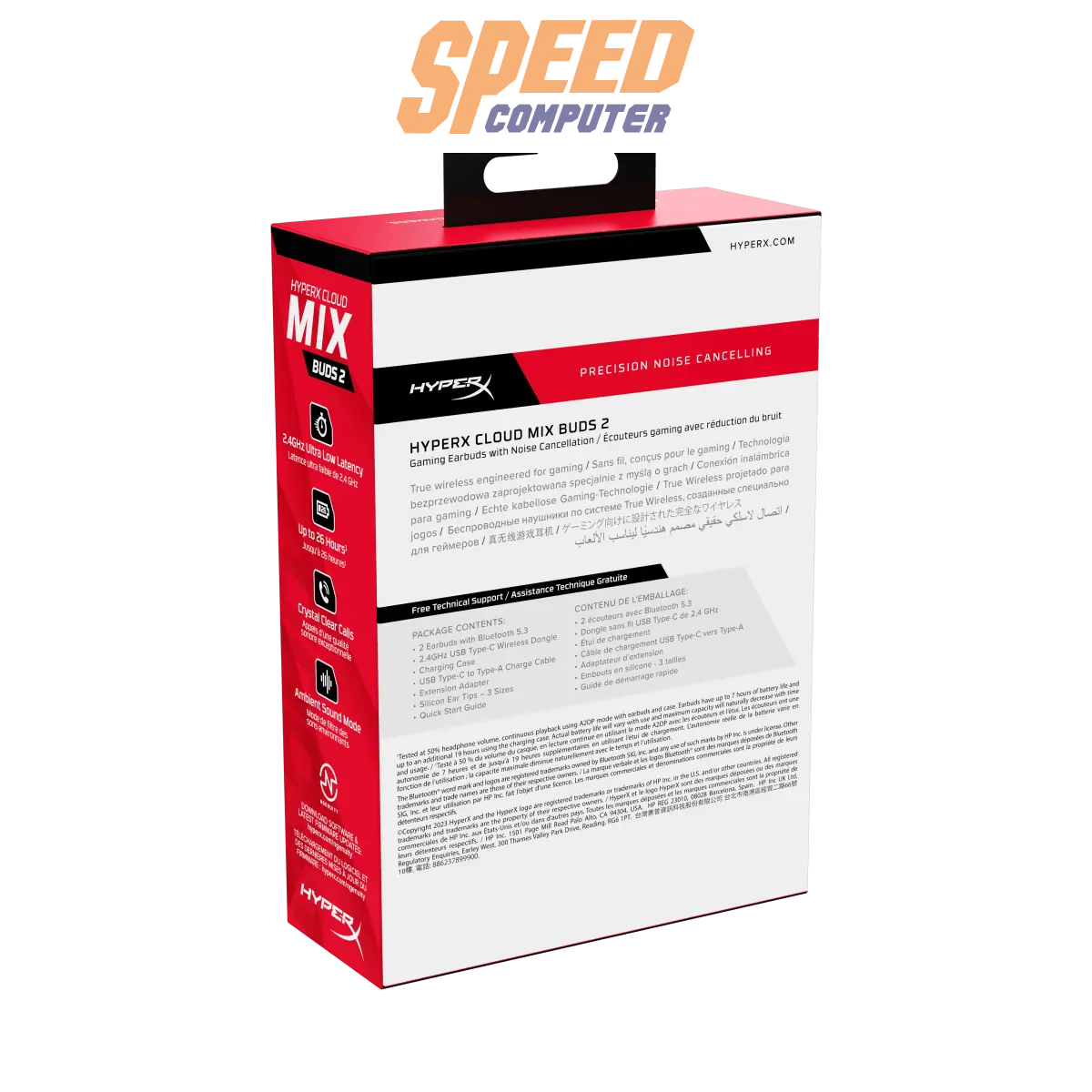 หูฟังไร้สาย HyperX Cloud Mix BUD2 Wireless (7D0A4AA) สีดำ - SpeedCom