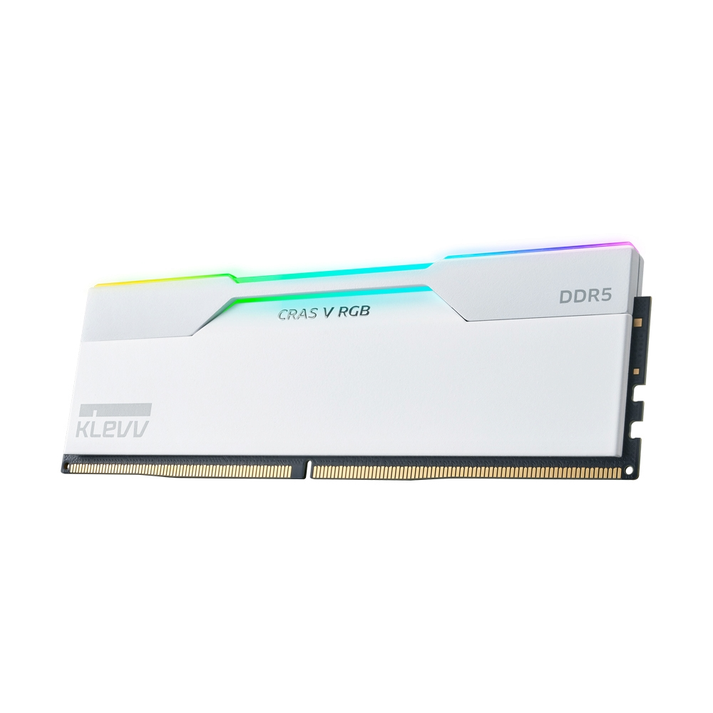 หน่วยความจำ แรม พีซี KLEVV CRAS V RGB DDR5 128GB (64GBx2) 6000MHz สีขาว - SpeedCom