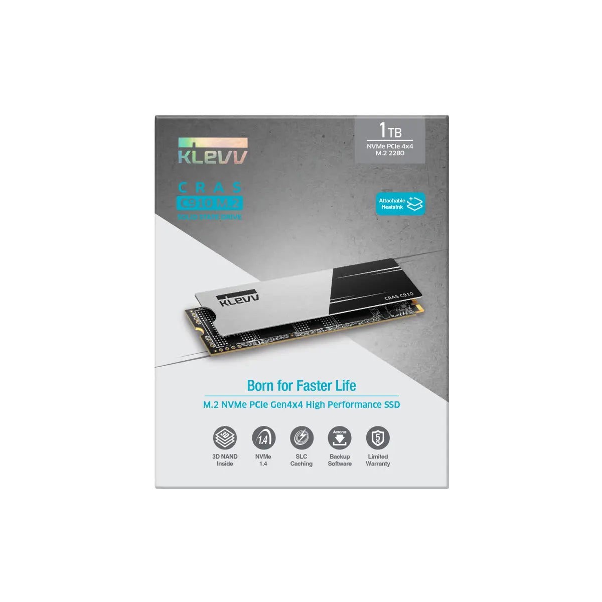 เอสเอสดี KLEVV CRAS C910G M.2 NVME PCIE GEN4X4 - 1TB - SpeedCom